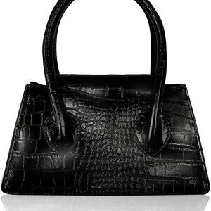 Small Crocodile Pattern Faux Leather Crossbody Handbag Women Girls